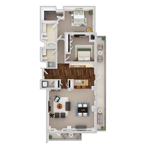 Floor plan for 2 beds, 2 baths, 1474 sqft